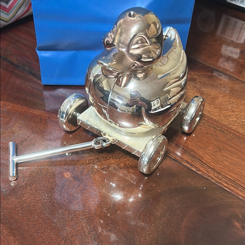 Reed & Barton Silver Duck Pull Toy